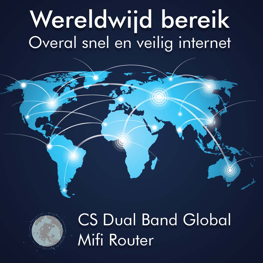 CS Dual Band Global Mifi Router met WERELD Simkaart